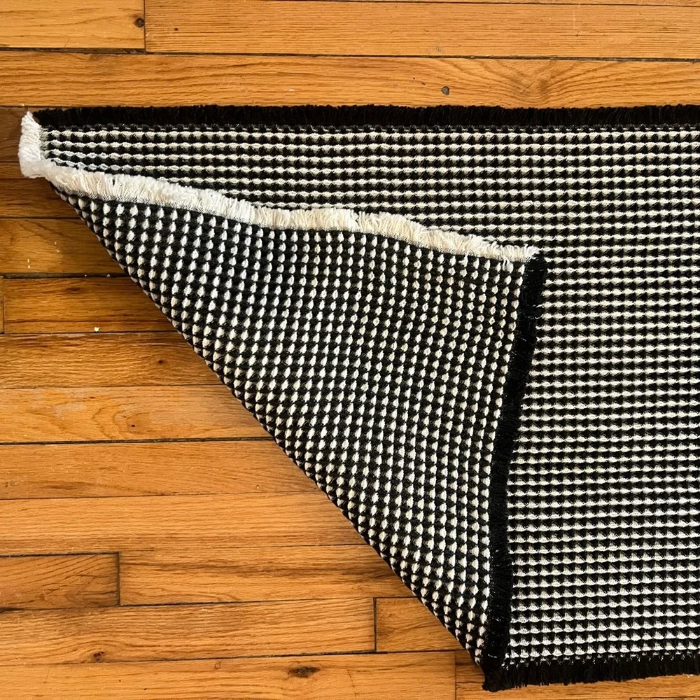 Black and White Waffle Bath Mat